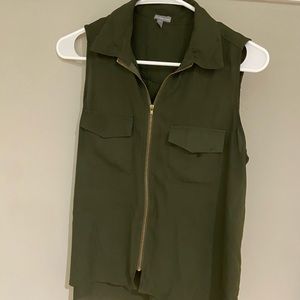 Army green sleeveless top